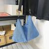 Denim Çanta Büyük Kapasiteli Omuz Çantası Kadın Crossbody Çanta Düz Renk Messenger Çanta