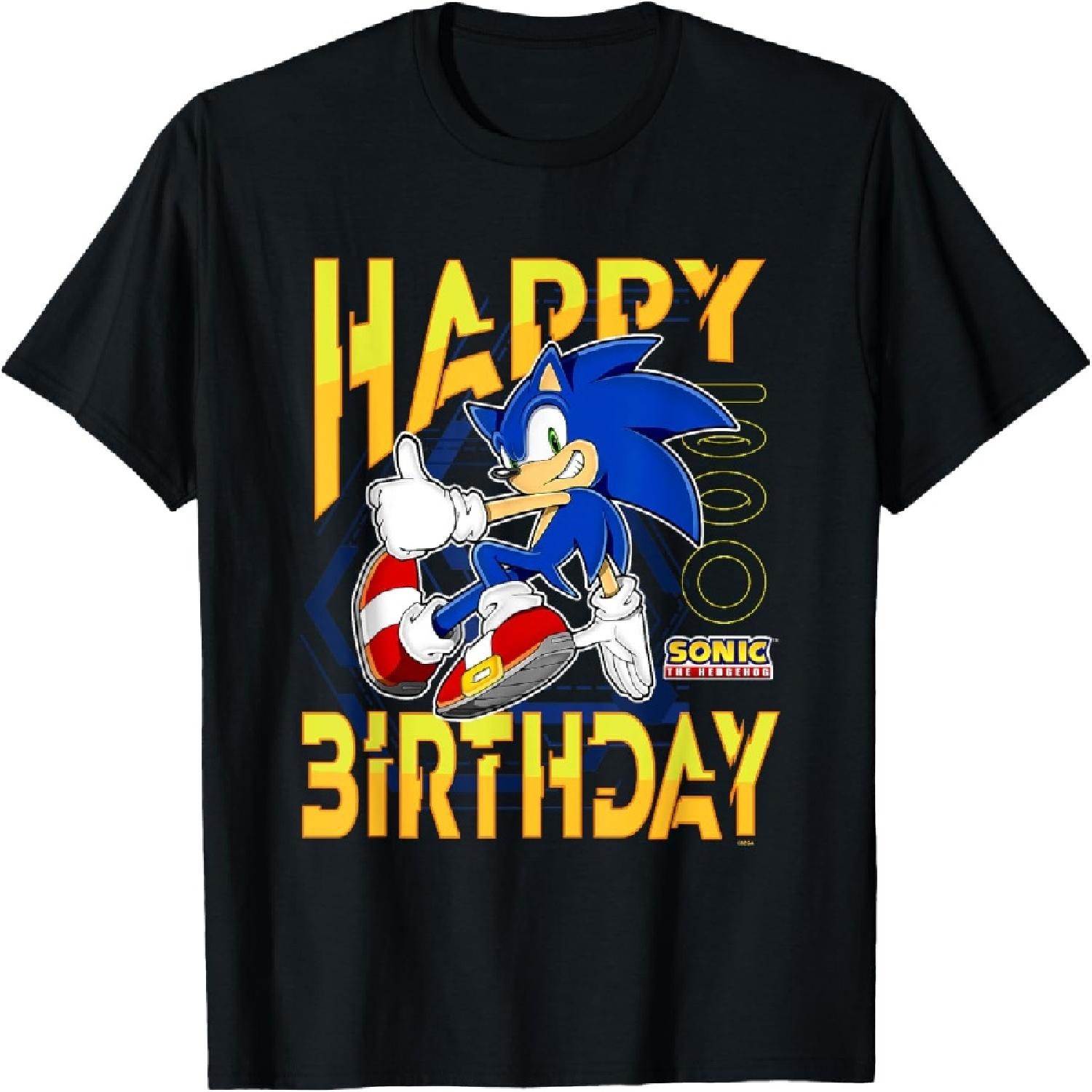 

Sonic The Hedgehog Birthday Happy Birthday Thumbs Up Logo T-Shirt XXXXXL різнокольоровий