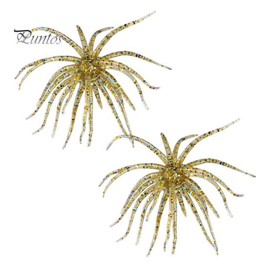 Fuzzy Soft Lure 2Pcs Bionic Sea Urchin Lure, 11cm/10g Floating Topwater Artificial Bait Bait, for Freshwater Saltwater Fishing