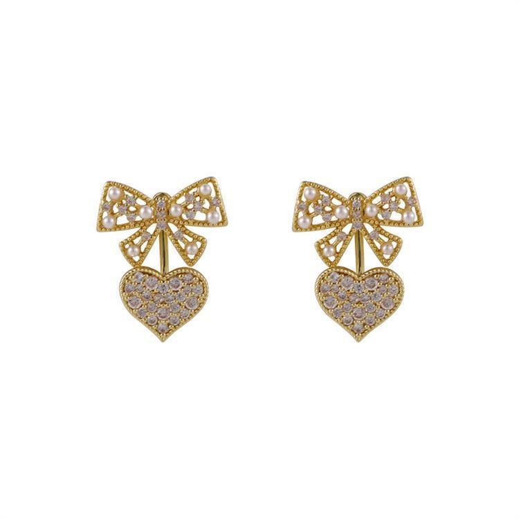 Pinkdudu Cute Hollow Out Heart Stud Earrings Korean Style Zinc Alloy Earrings Gold Plated Drop Earrings Women Jewelry PD2223