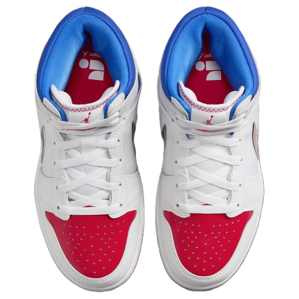 New Air Jordan 1 Mid RM EasyOn 'White Racer Blue Red' GS FQ1281-100