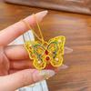 Traditional Gold Enamel Filigree Flower & Butterfly Necklace with Woven Rope Chain
