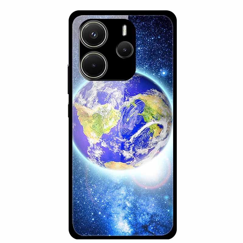 For Redmi Note 14 4G Phone Case Note14 Coque Hard Tempered Glass Back Cover For Xiaomi Redmi Note 14 5G Case Shell Soft Bumper