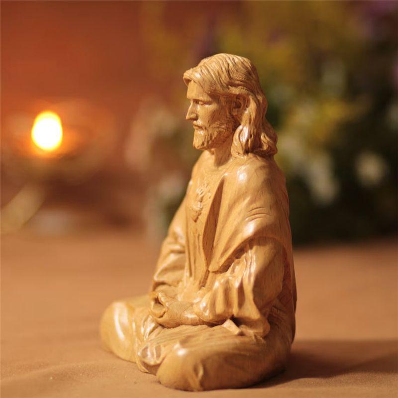 ABBY-Jesus Statue Religious Icon Crafts Catholic Statue Christ The Savior Jesus Statue Church Decoration