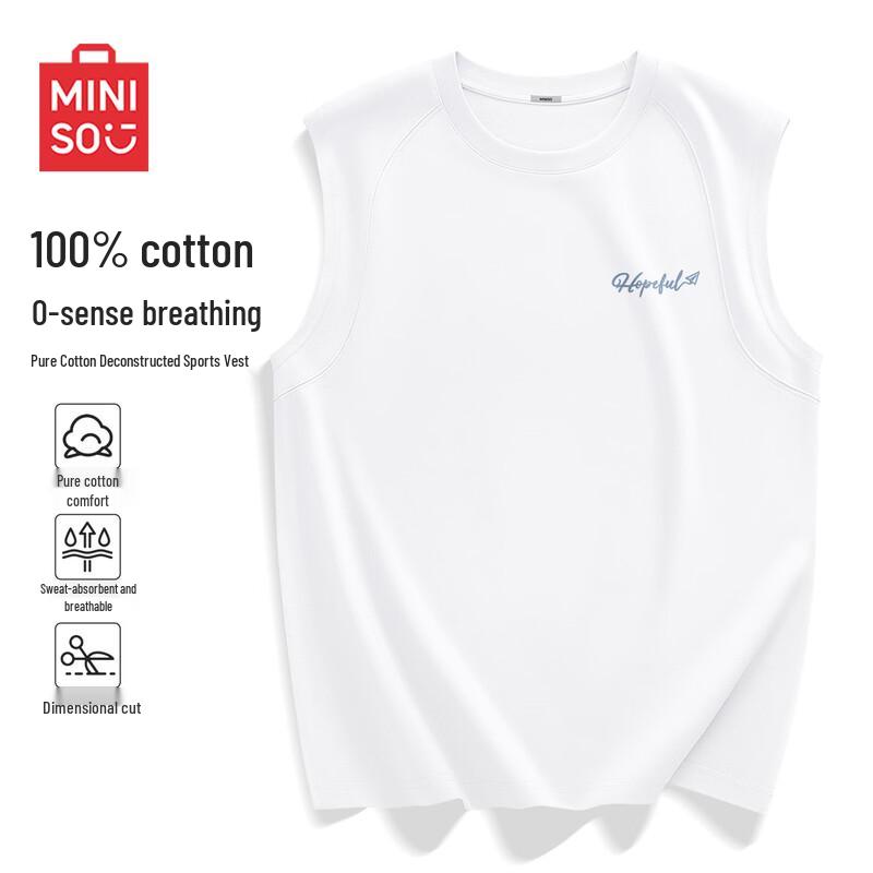 

MINISO Men s Pure Cotton Sleeveless Tank Top XL