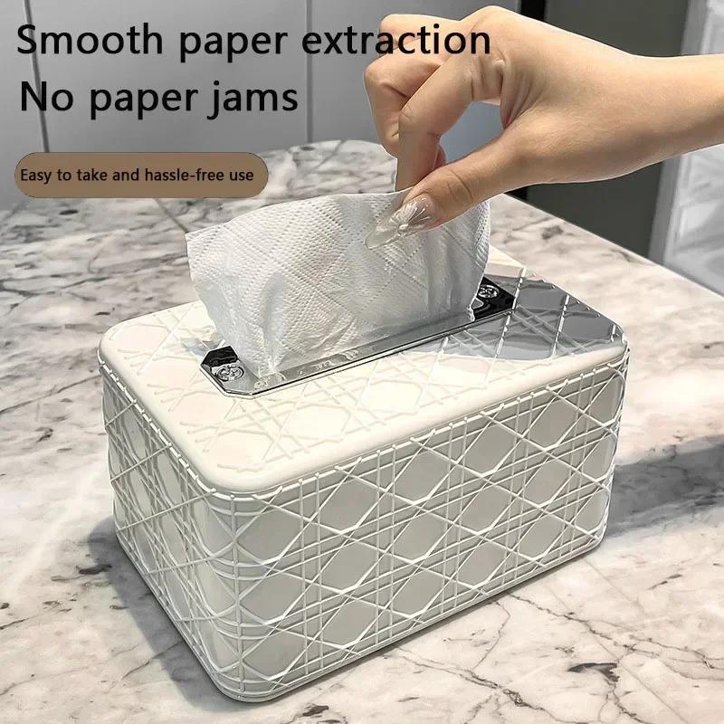 New Rattan Pattern Tissue Box Living Room Paper Box Desktop Tissue Box Car Tissue Box Toilet Tissue Box