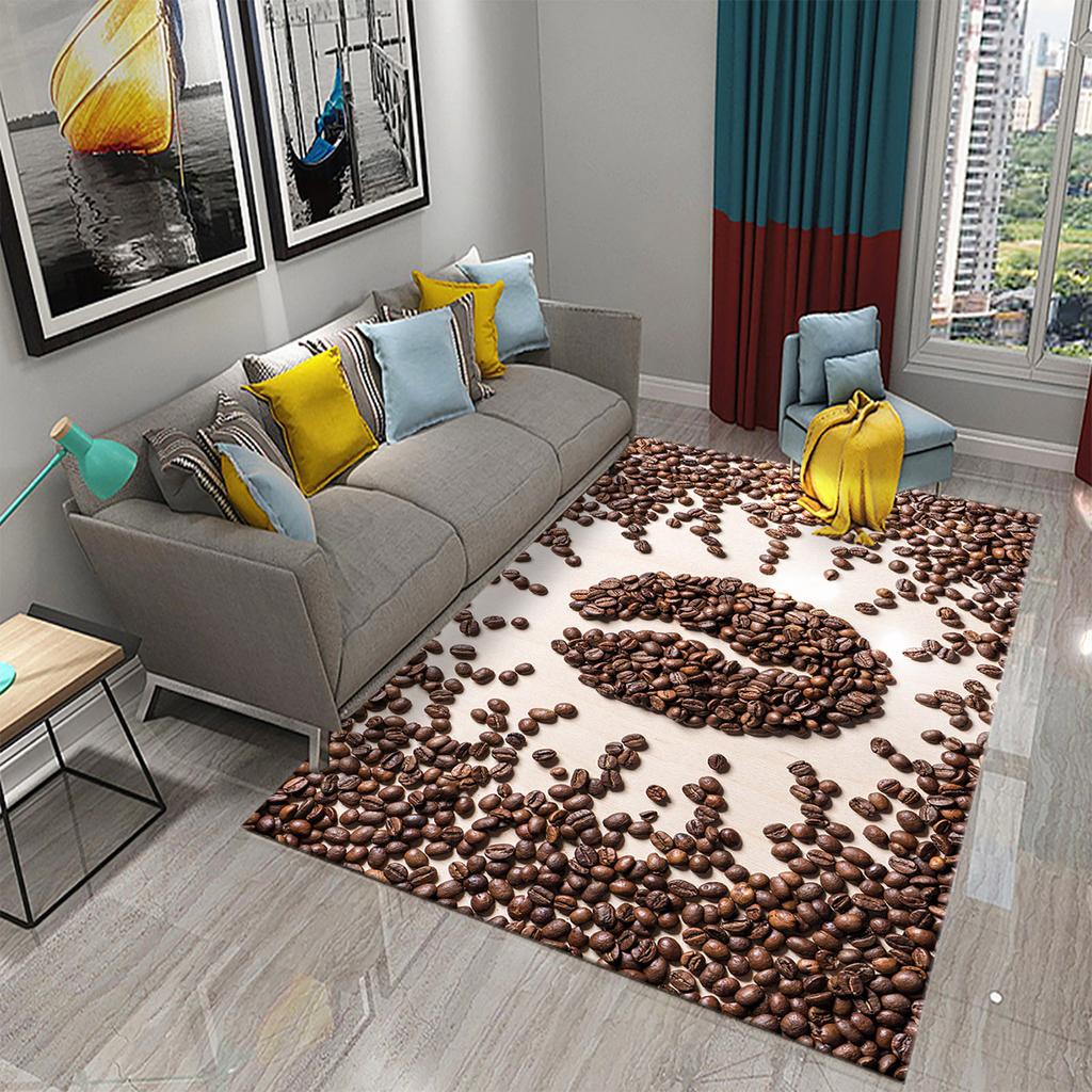 3D Print Coffee Breakfast Theme Carpet Creative Carpet Rug Living Room Bedroom Decor Kitchen Bathroom Non Slip Floor Mat Gifts
