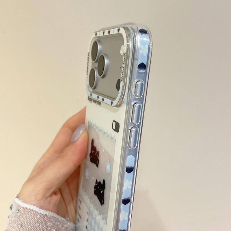 Cute Bear Cartoon Phone Case IPhone 15 Pro Max 16 17 - IMD Back Cover Shockproof Scratch Resistant