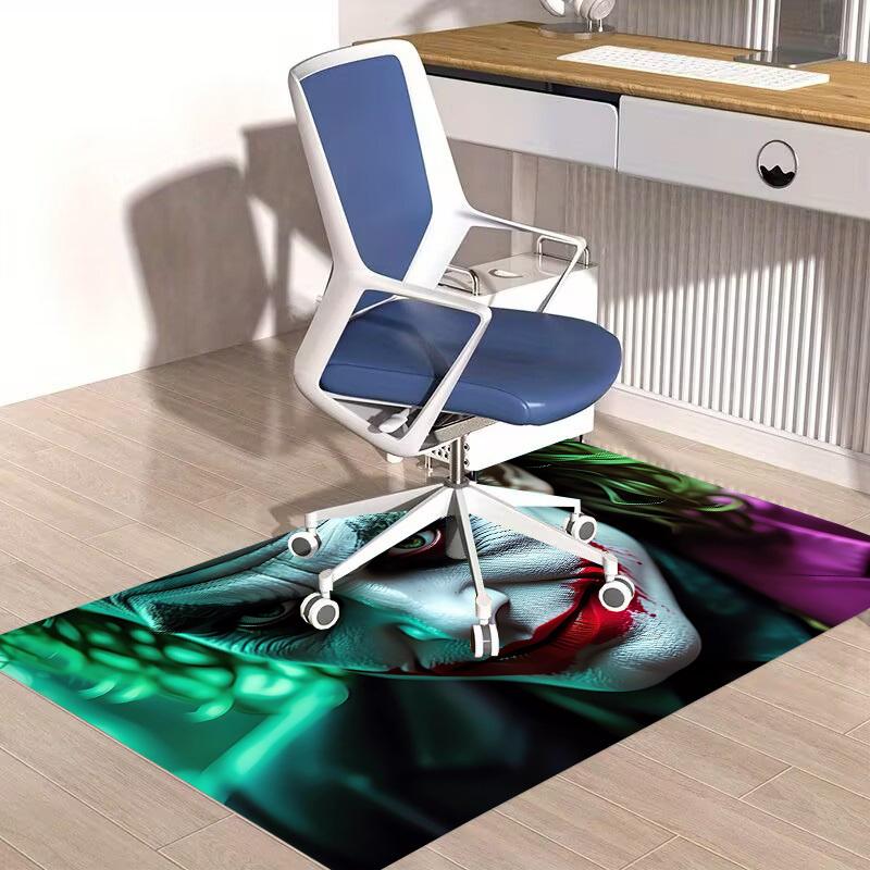 1pc Office Carpet Chair Mats Joker Clown Makeup Artwork Perfect for Office Chairs, Living Rooms, Or Bedrooms,Polyester Carpet.HDT251