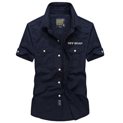 Camicia estiva da uomo a maniche corte Camicia casual da uomo taglie forti uniforme militare in pollici