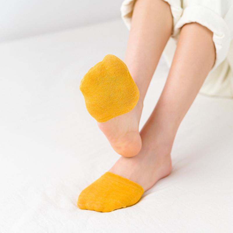 10 Pairs Women's Seamless Half-palm Socks Solid Color Invisible Non Slip Toe Topper Socks