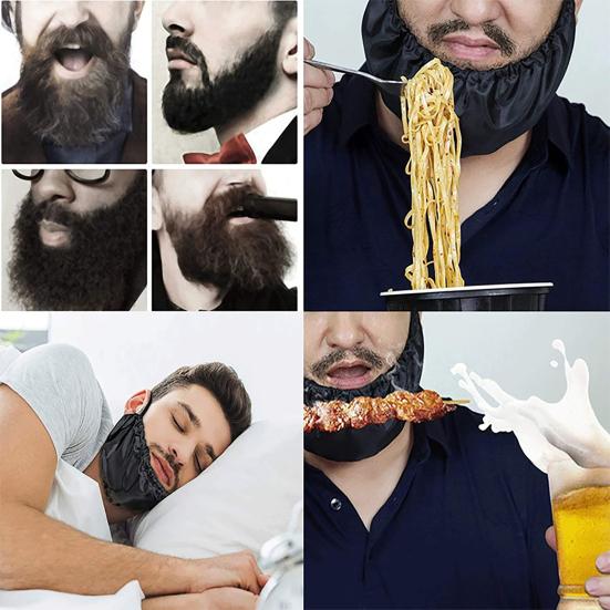 Men Beard Bonnet Breathable Adjustable Soft Sleeping Beard Cap Apron Bedtime Guard Facial Hair Cover Bandana Bib Husband Father Gift