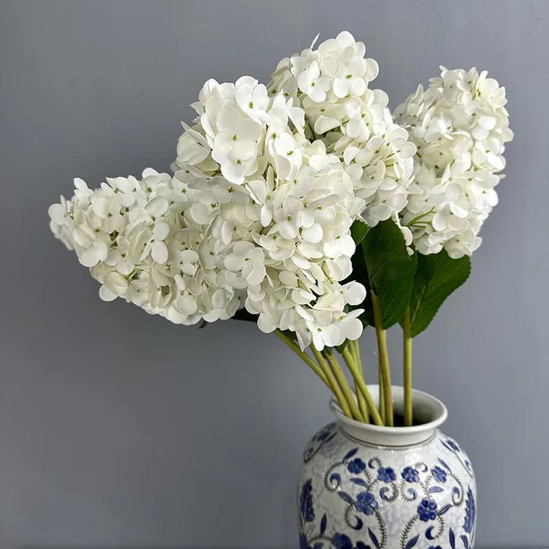 4Pc/lot 3D Latex Hydrangea Real Touch Artificial Flowers Wedding Decoration Hall Flower Arrangement Home Party Decoration Floral
