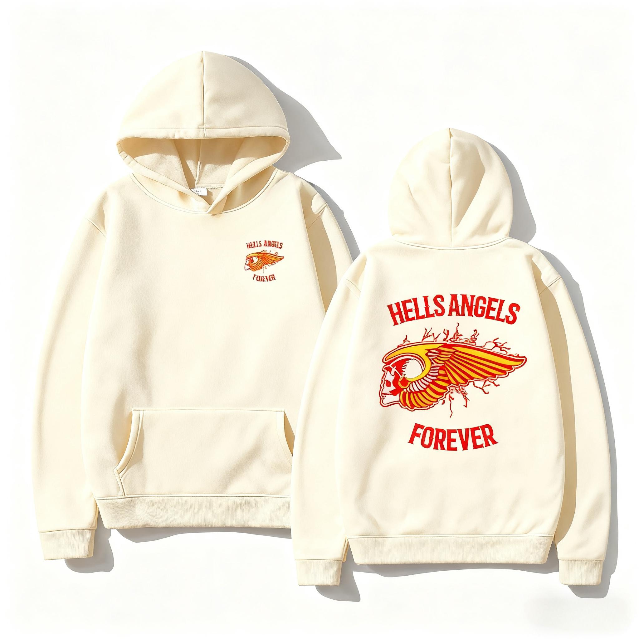 

Братство Ангелів Пекла Мотоклуб Вінтажний Худі Новий Чоловіки Жінки Светр Унісекс Вуличний Стиль Хіп-Хоп Осінь Зима Топи Одяг S