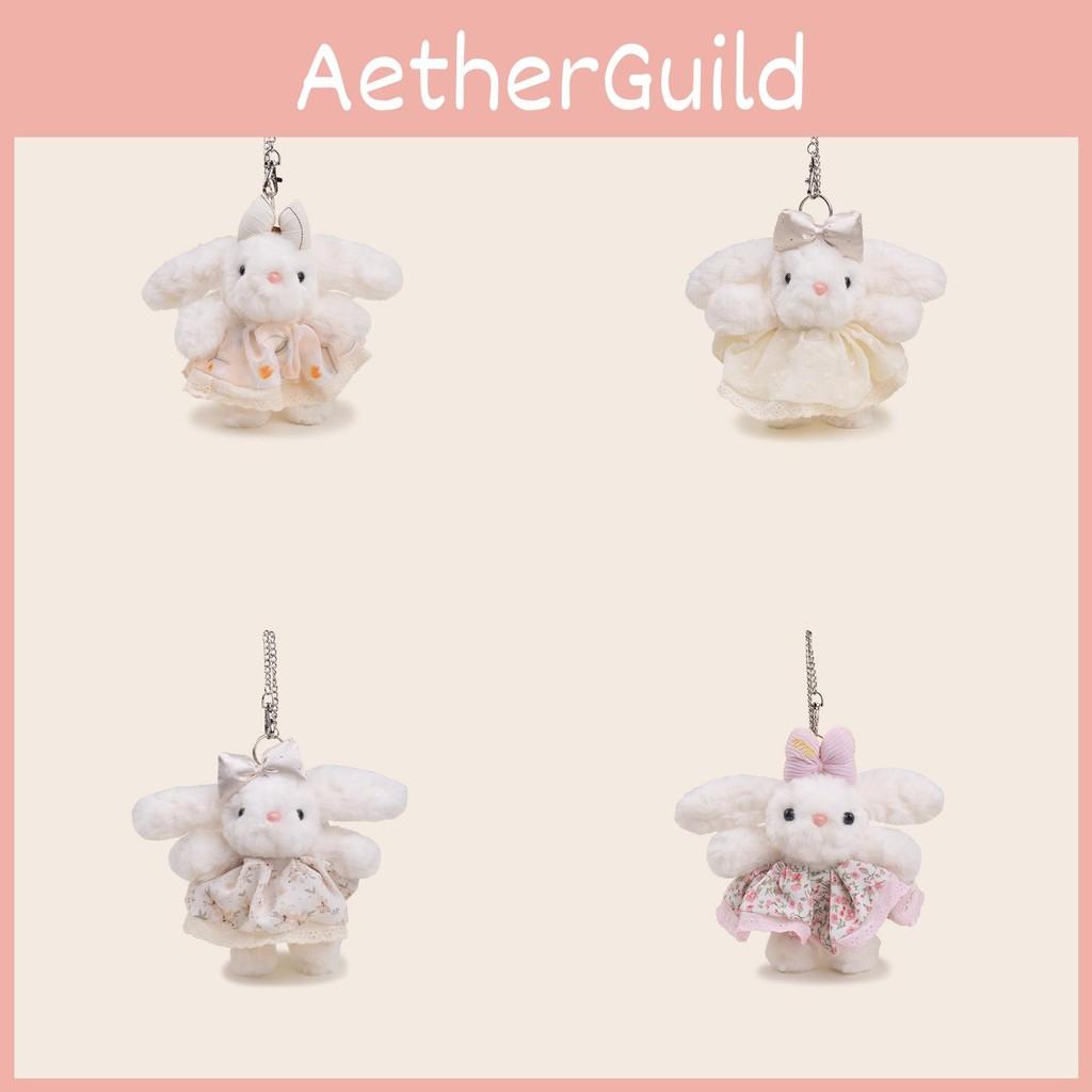 Fallen Rabbit Eared Plush Pendant Lolita Jk Doll Floral Plaid Skirt Design Bow