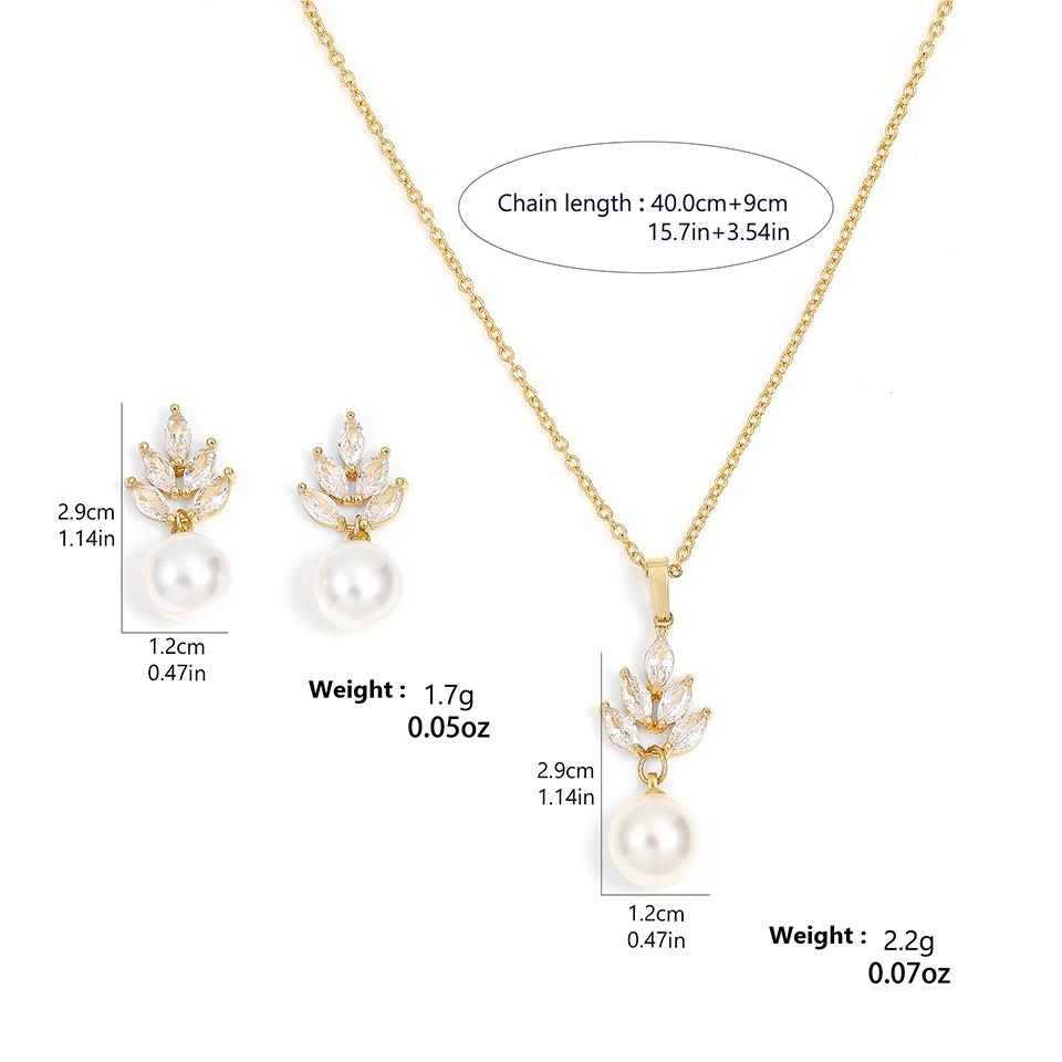 ZAKOL Elegant Imitation Zircon Zirconia Earring Necklaces Sets Exquisite Wedding Engagement Party Zircon Gift With Packaging Box