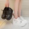 Metal Wind Platform Muffin Japanese Retro Dark Goth Punk Zipper Small Leather Shoes Girl Sweet Cool Big Head Shoes