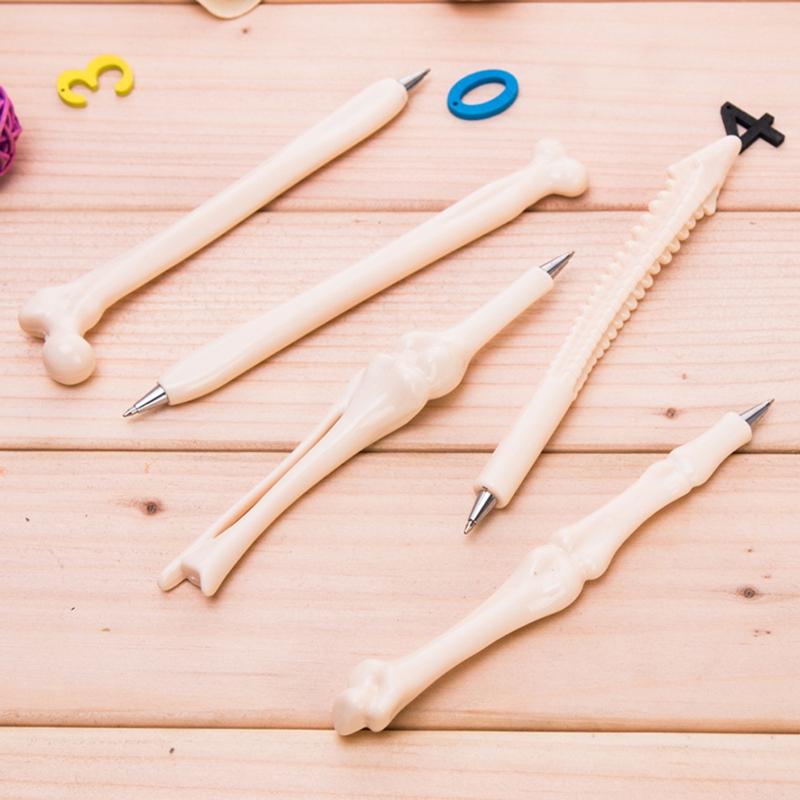 Novelty Bone Shape Ballpoint Pen Refill Writing Ball Pens School Office Stationery Gifts Supplies for Student Gifts