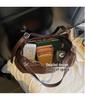Elegant Suede Retro One-Shoulder Tote: Versatile, Large-Capacity Crossbody for Casual Commutes