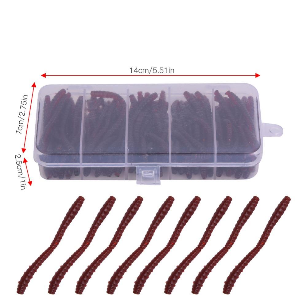 100PCS Silicone Artificial Worm Lures 6cm Length Fishing Lures River Fishing