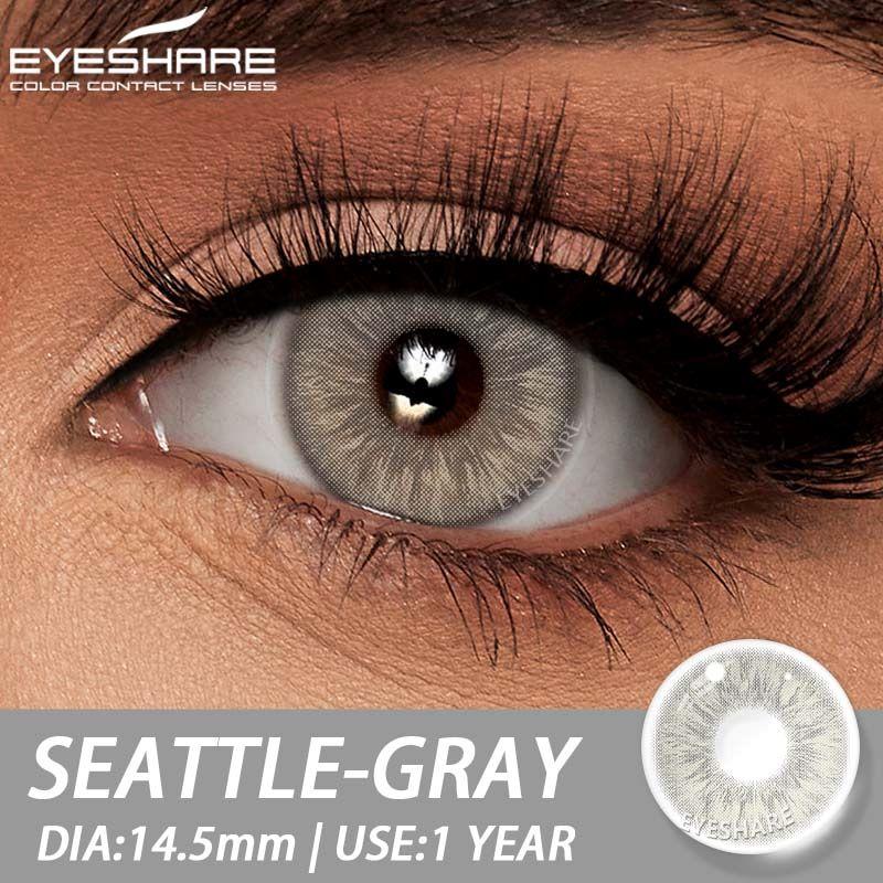 

Eyeshare Новые натуральные цветные контактные линзы Розовые и коричневые контактные линзы Модные фиолетово-серые контактные линзы для глаз Цветные контактные линзы года