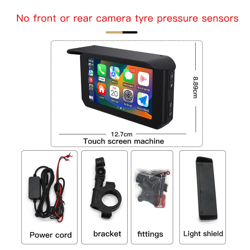 

5-дюймовий мотоциклетний CarPlay бездротовий Android Auto портативна навігація GPS IP67 водонепроникний дисплей мотоциклетний відеореєстратор TPMS