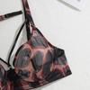 Sexy Women's Bra Set Leopard Print Ultra-Thin Lingerie Set Bra & Panty Garter Belt Set