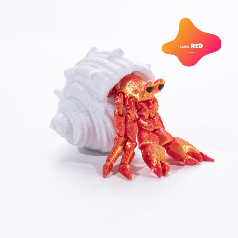 

Шарнирная модель рака-отшельника, 3D-печать, подвижные суставы, классный настольный креативный орнамент, забавная домашняя комнатная декорация красный