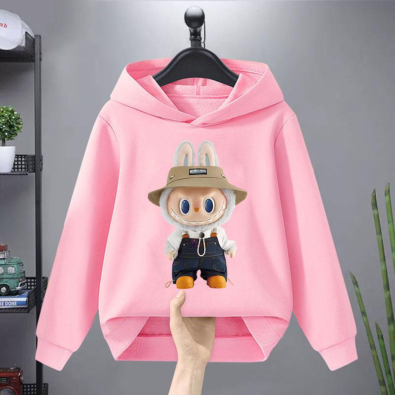 Barnehettegenser Ny Trendy Labubu Barn Søt Tegneserie Casual Daglig Hettegenser 100-160cm Gutter Jenter