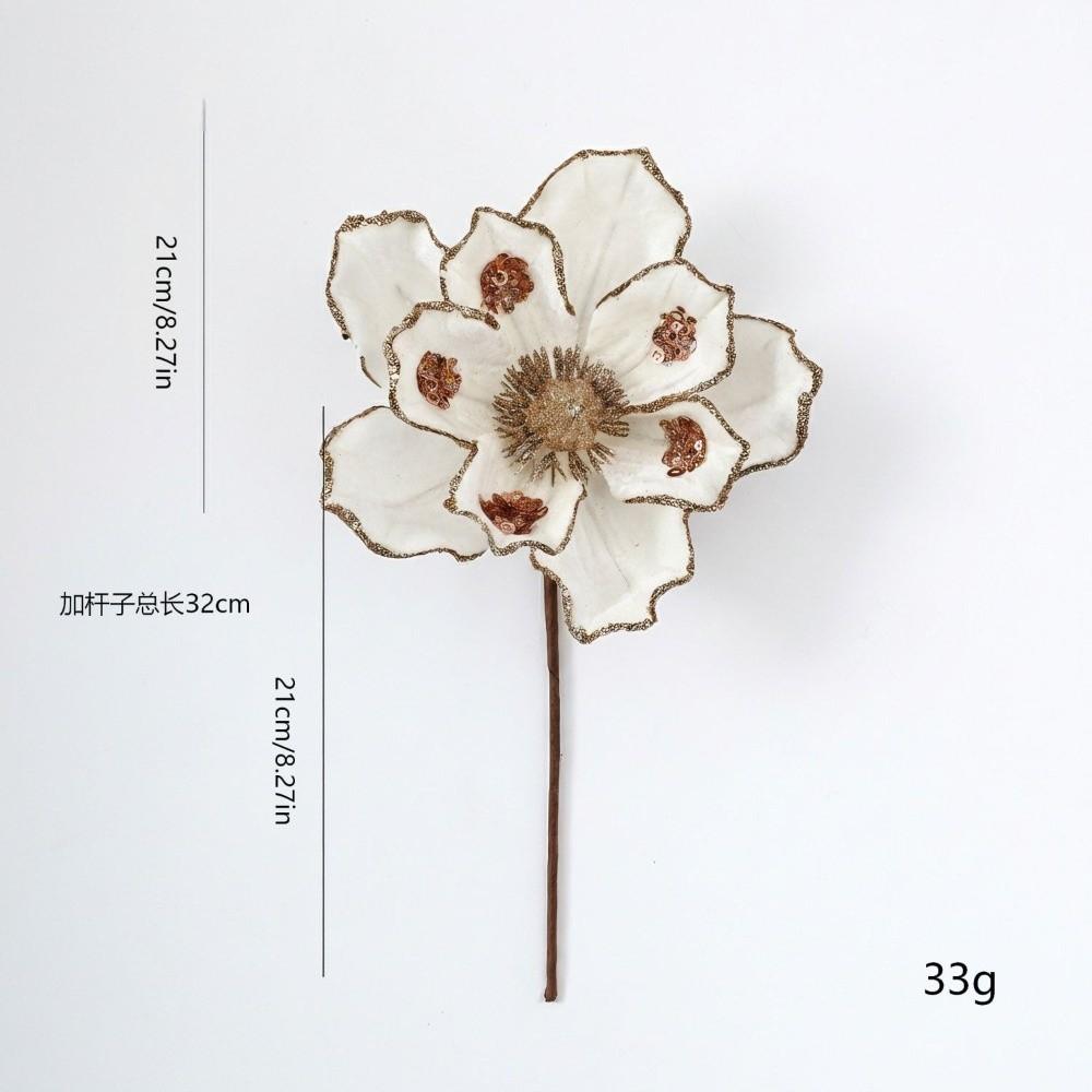 Sequins Christmas Glitter Flower 21CM Simulation Flowers New Sequins Flower Home Decoration