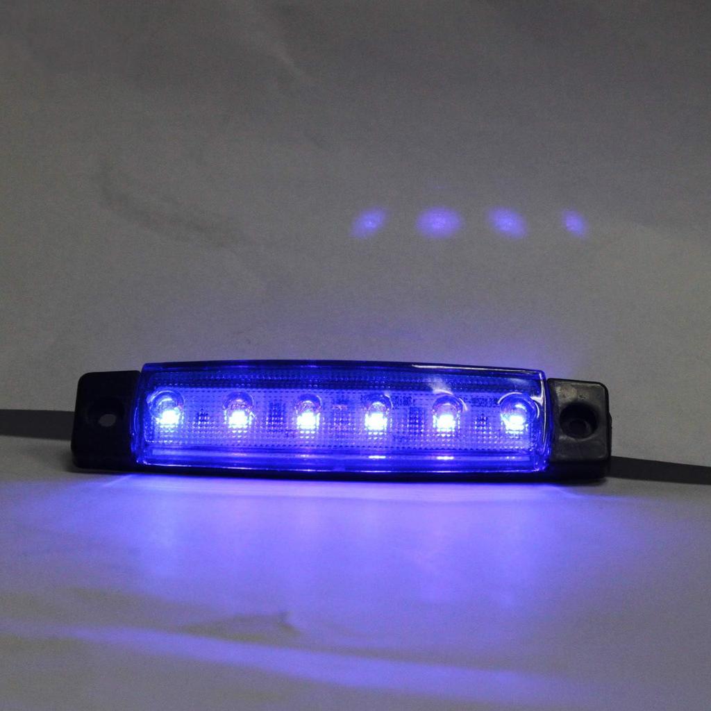 Side Marker Lamps, 24V, Blue, Car LED Lights, 6 Rows on One Side,