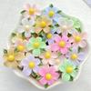 50Pcs Cute Mini Kawaii Cartoon Colorful Flowers Series Resin Scrapbook Diy Children Gift Hairpin  Accessories