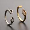 Fashion Women's Adjustable Rhinestones Leaves Opening Cuff Ring Jewelry Gift