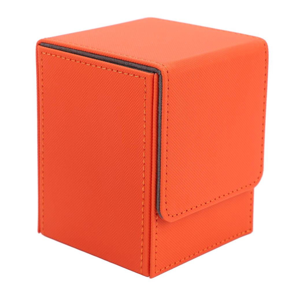 Magnetic Card Box Holds 100 Cards Scratch Resistant PU Leather Game Card Storage Case Vertical