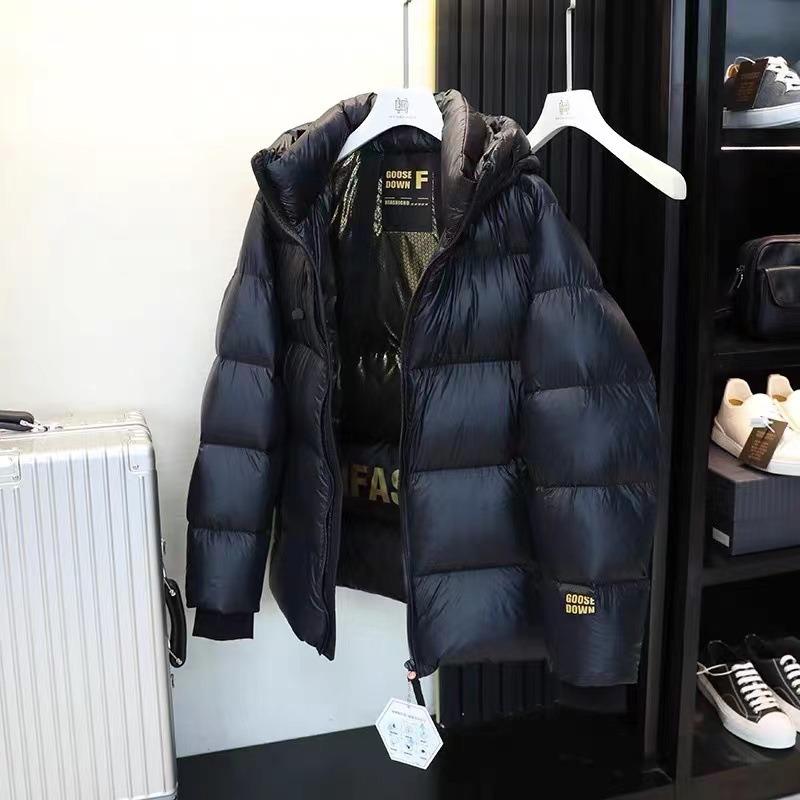 Winter New Black and Gold Goose Down Jacket Women's and Men's Extended Knee-length Thickened Coat
