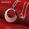 New 925 Sterling Silver Jewelry 16-30 Inches Fine 35MM Round Moon Necklace For Women Men Fashion Christmas Wedding Party