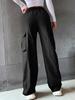 2024 Elastic Waist Women's Cargo Pants - Solid Color, Spring/Summer Fashion, Flap Pockets, In Stock