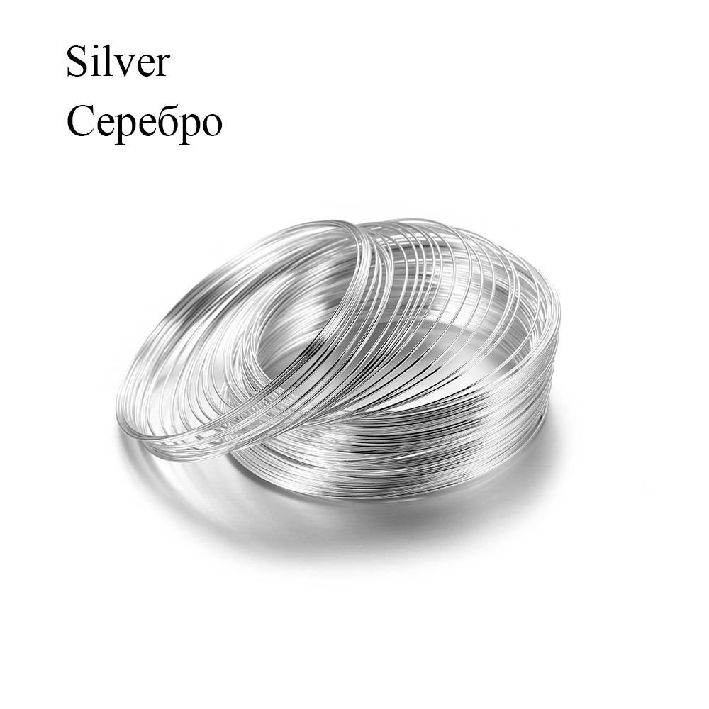 100 Schleifen/Lot 0,6 mm Silber Gold Bronze Memory Perlen Stahldraht für DIY Schmuckherstellung Zubehör Zubehör Armbänder