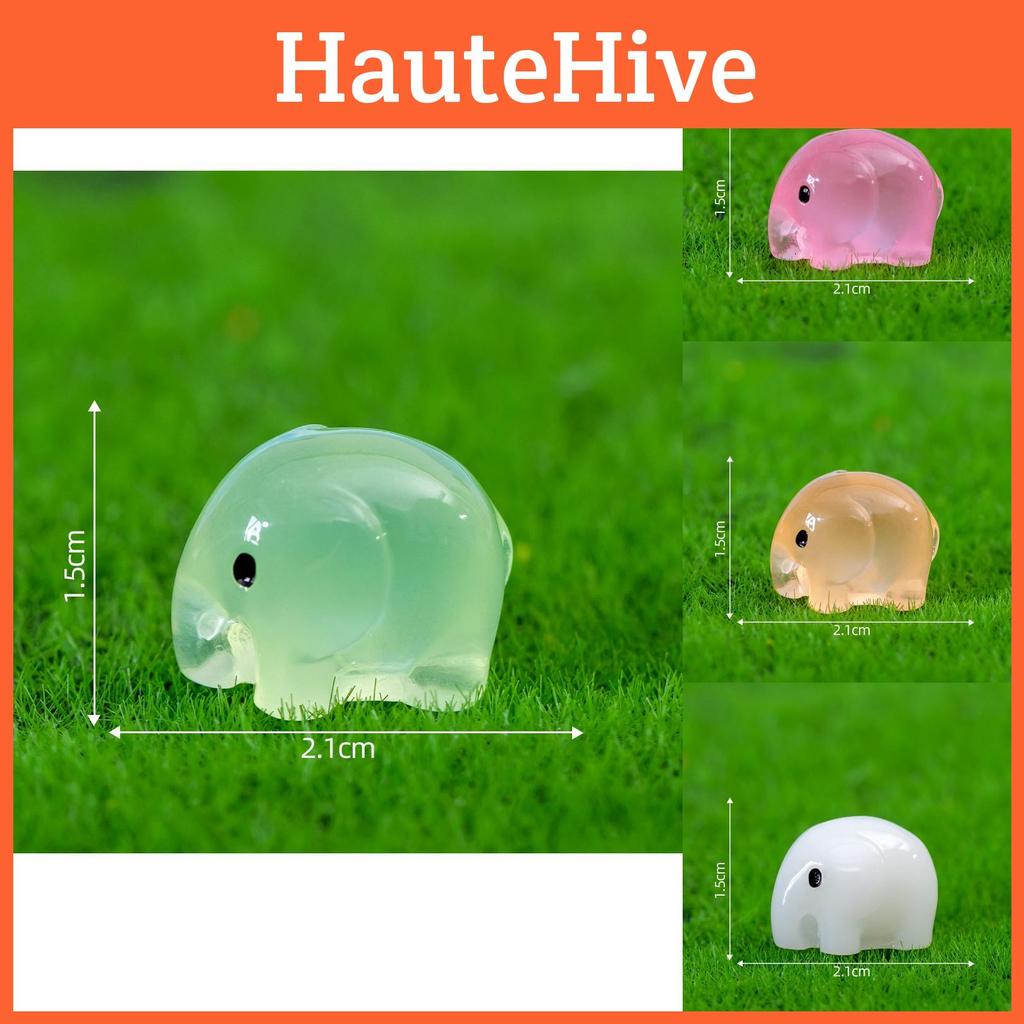 Adorable Luminous Resin Elephant Figurine For Creative Desktop Decoration