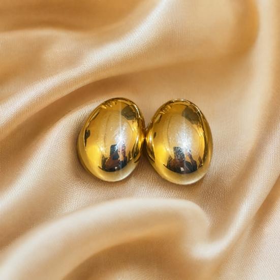 1 Pair Chunky Earrings for Women, Geometric Metal Earrings, Minimalist Irregular Ellipse Earrings, Simple Jewelry Gifts
