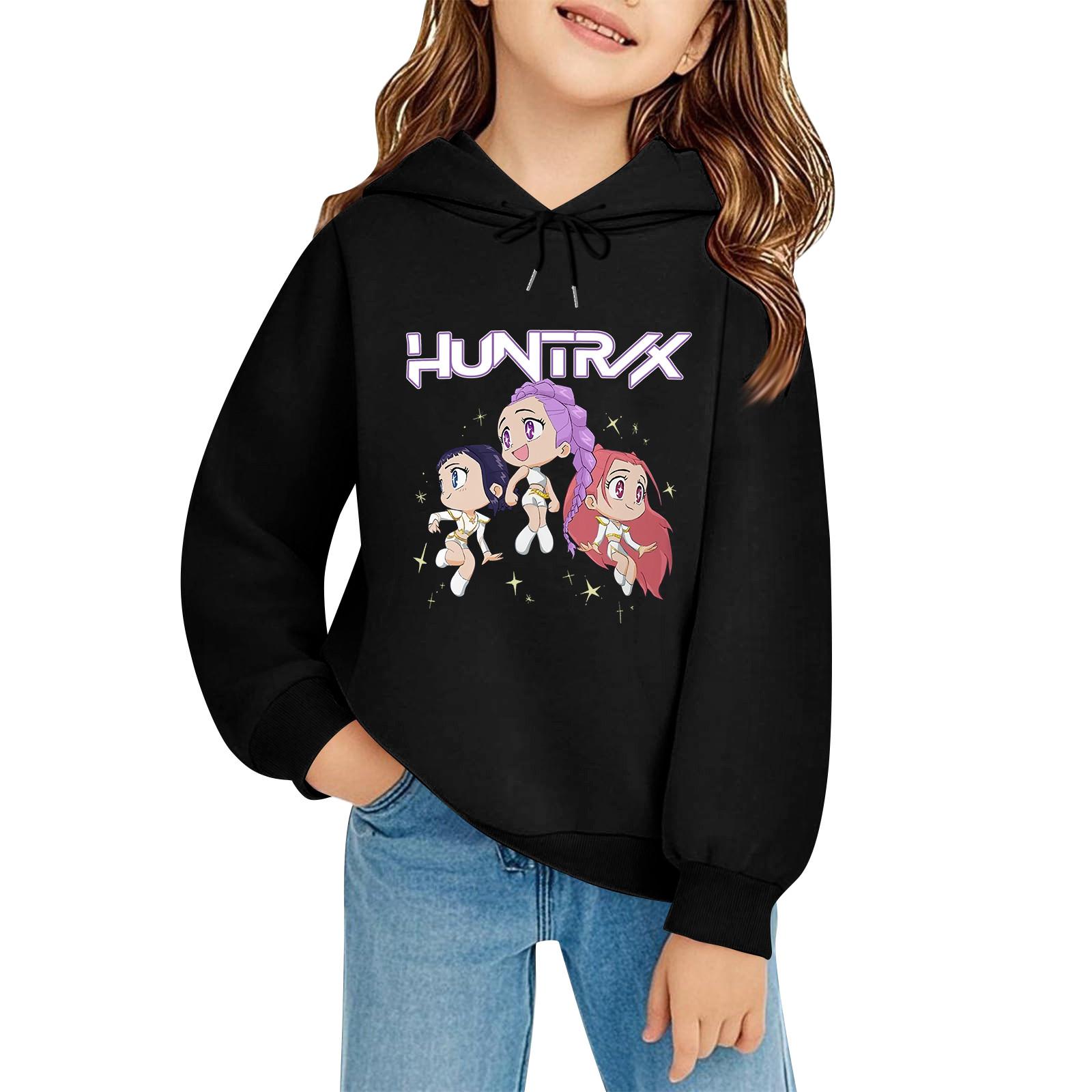 

Kids Long Sleeve Loose Pullover Letter Print Drawstring Hooded Sweatshirt 100 чорний