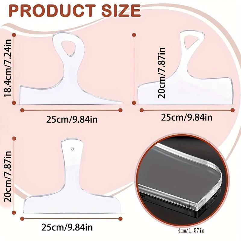 1 ks Průhledný akrylový velký šablonový nůž s rukojetí, Prázdný akrylový kuchyňský šablonový nástroj na rukojeti