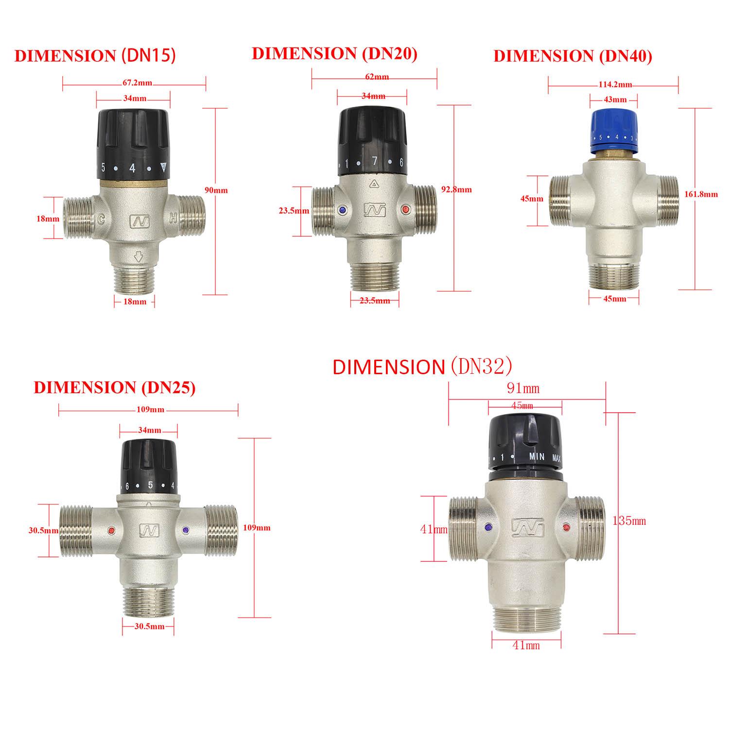 

Термостатический смесительный клапан из нержавеющей стали 304 1/2 -1-1/2 для сантехники – Промышленный класс DN15