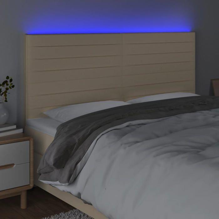 VidaXL LED Headboard Bedroom Furniture Double Bed Accessory Head of Bed Frame Interior Cream 3122591