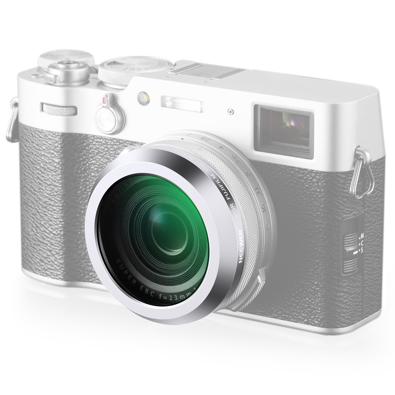 

NEEWER Black Diffusion Film Effect Lens Filter for X100 Series Optical Compatible with Fujifilm and X100VI Cameras 1/4 Cameras, Multi-Coated Glass, срібний