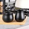Set of Sugar Bowl, Milk Jug, Spoon, Sugar Milk Container, Black
