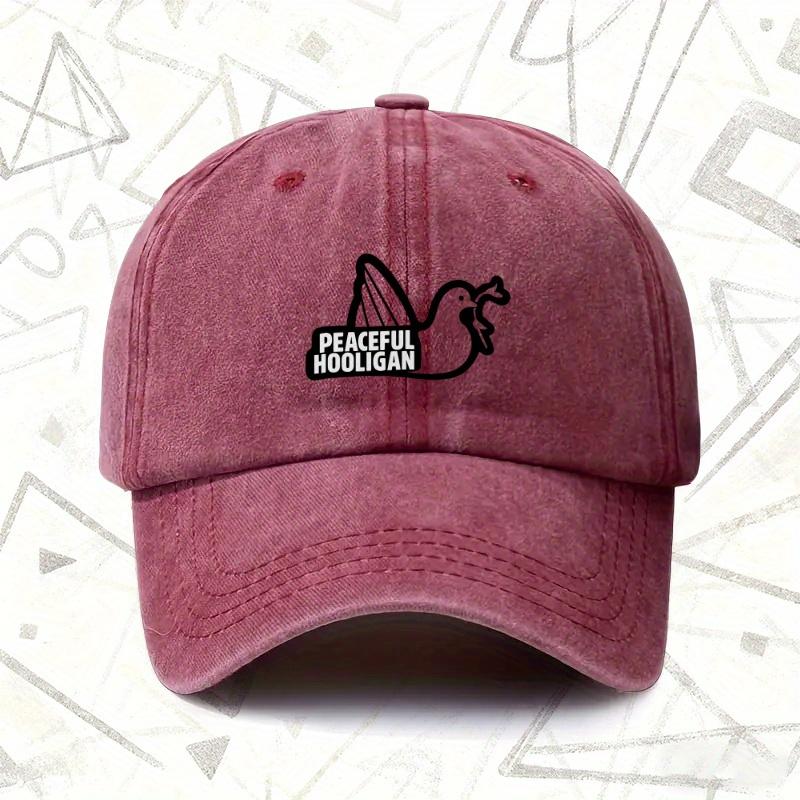 A Vintage Washed Cap Featuring PEACEFUL HOOLIGAN Suitable for Both Men And Women This Solid Baseball Hat Is Perfect for All
