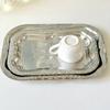 1PC Storage Tray Decorative Tray Rectangular Tray Embossed Metal Embossed Dried Fruit Tray Home Decoration Stainless Steel