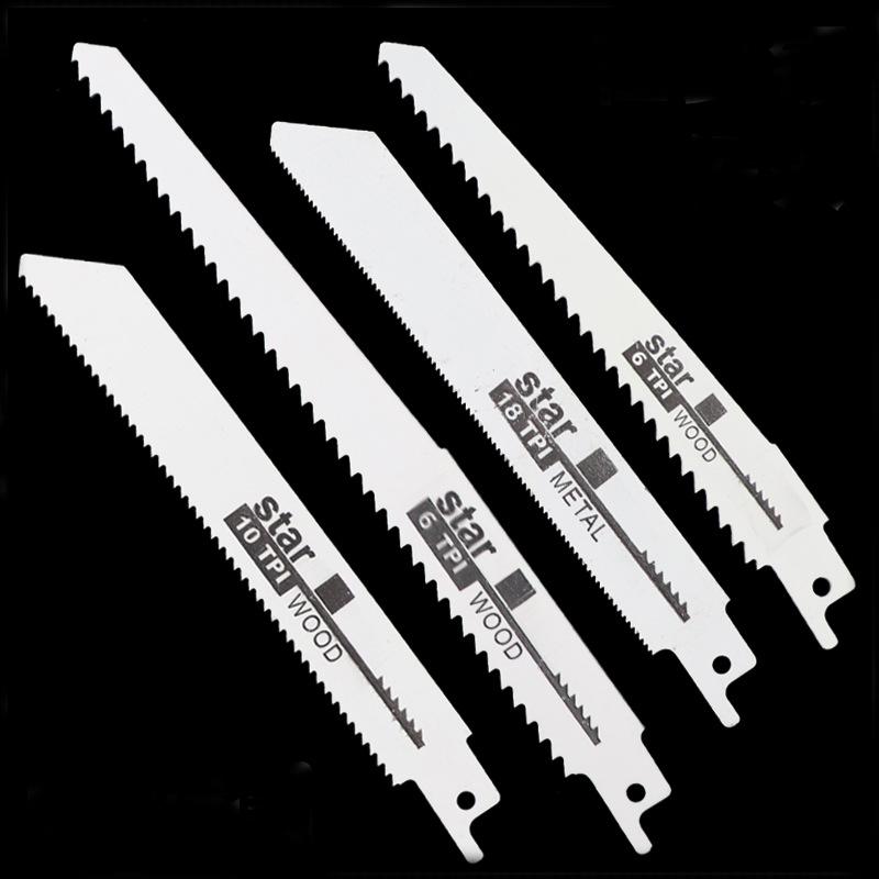Reciprocating Saw Blade Universal Woodworking Saw Blade Metal High Speed Carbon Steel Woodworking Coarse Fine Teeth 4pcs