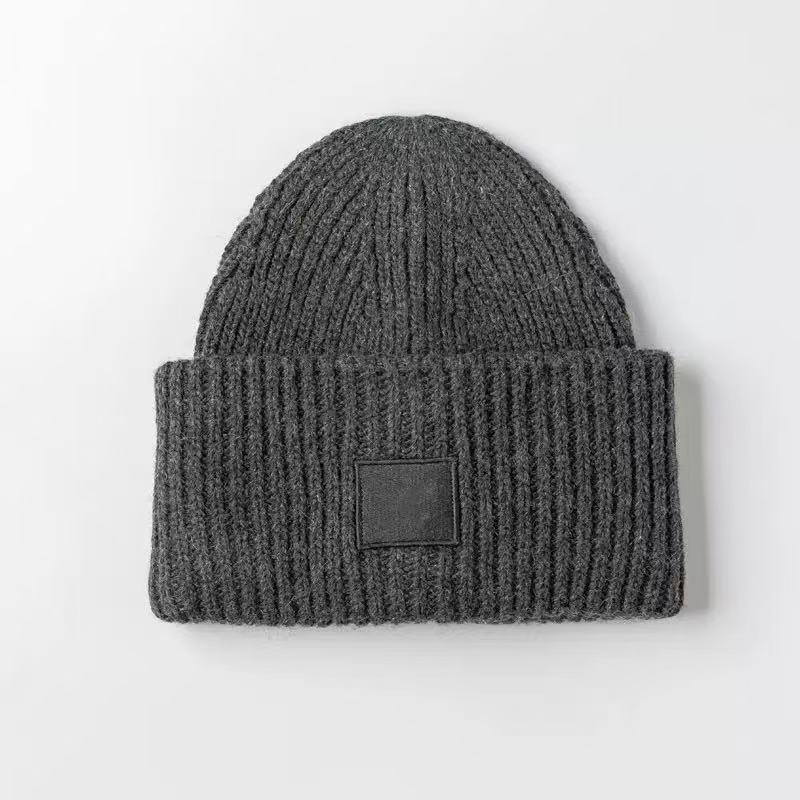 Classic Smiley Face Wool Knit Hat - Thickened, Unisex, European & American Style